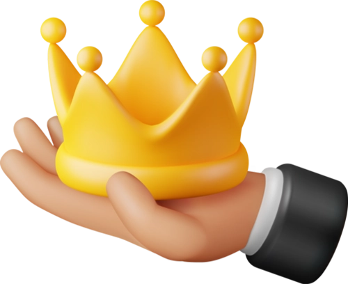 icon crown on hand