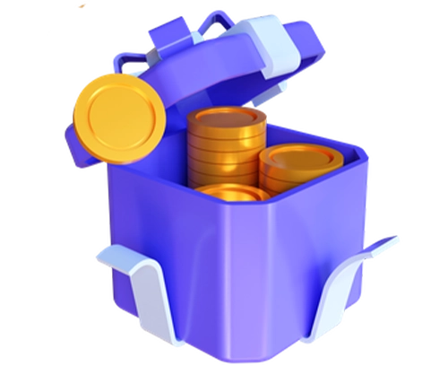 icon gift box with money